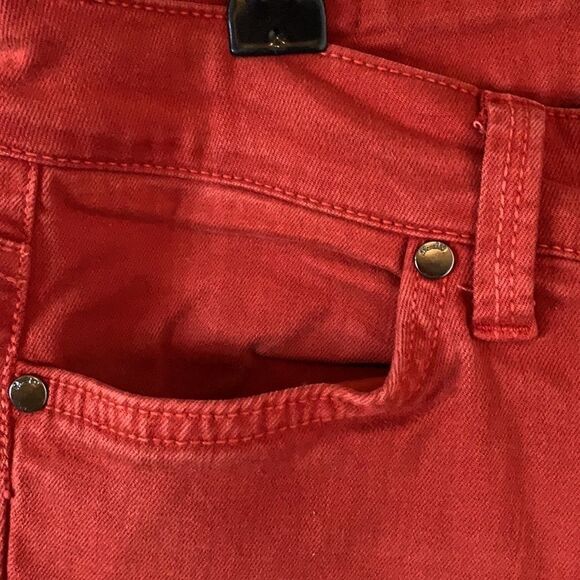 LEVEL 99 red denim four pocket pants Janice ultra skinny style size 26 - Picture 4 of 10